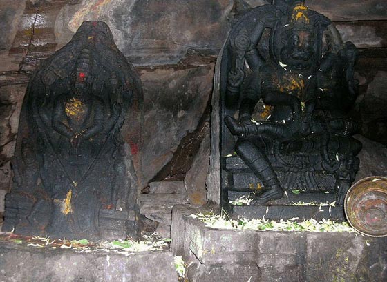 Lakshmi Narashimha swamy with Amritavalli Thayaar in Ahobila cave